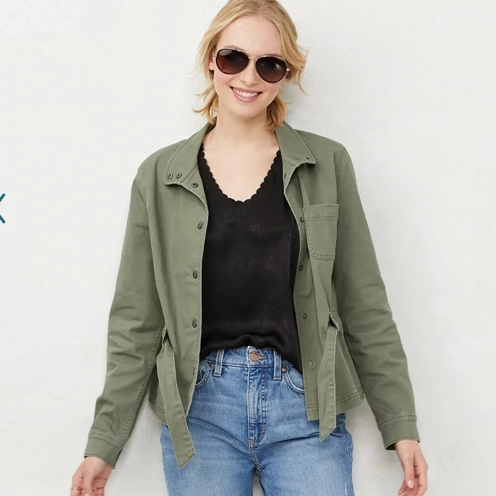 LC Lauren Conrad Tie Waist Utility Jacket Size Medium